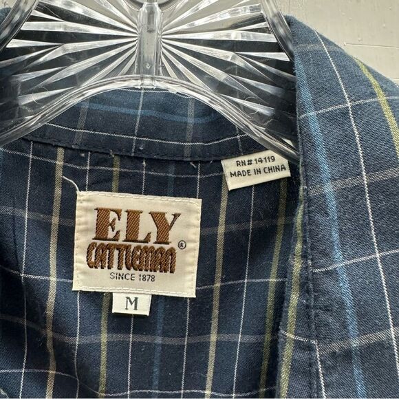 Vintage Ely Cattleman western wear pearl snap button down shirt men's medium - Picture 4 of 4